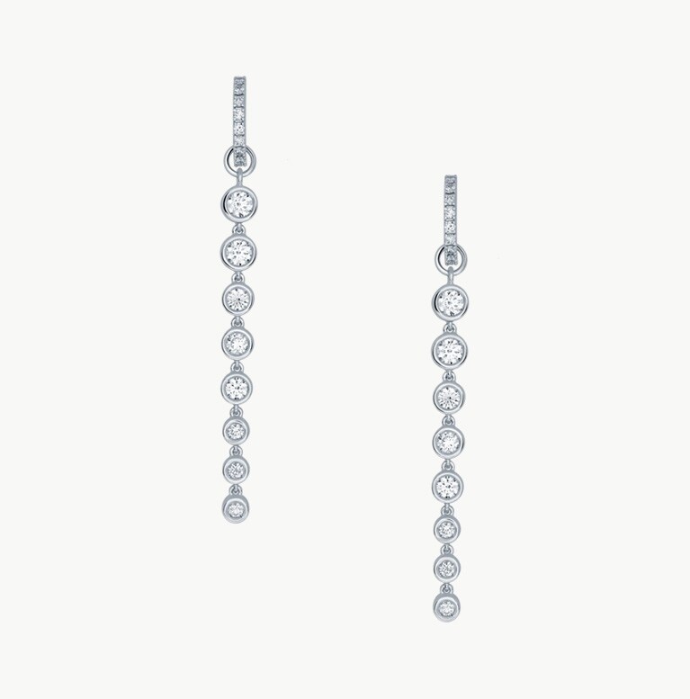 Splash Diamond Hoop Drop Earrings